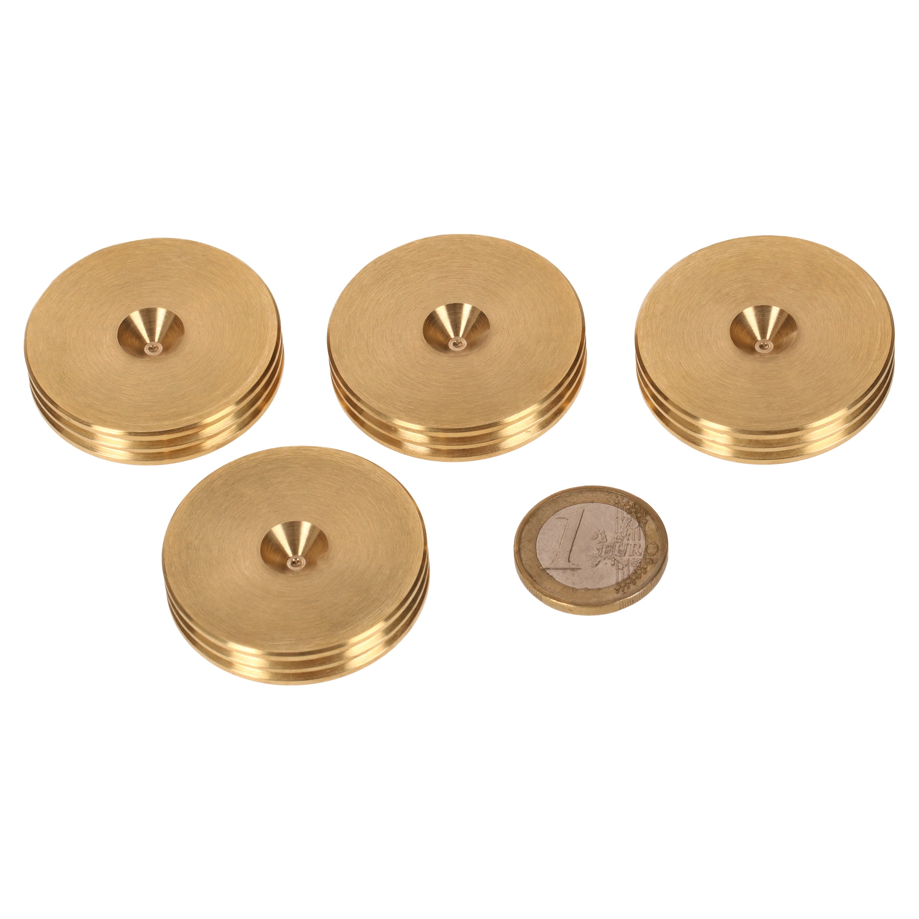 CNC XLARGE Slim Brass Speaker Spike Pads 40mm 4pcs